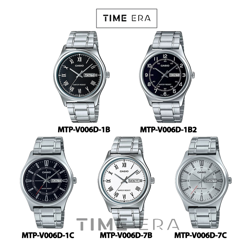 Casio General MTP V006D-1B / MTP-V006D-1B2 7B Jam Tangan Pria Analog Rantai Stainless Steel Silver