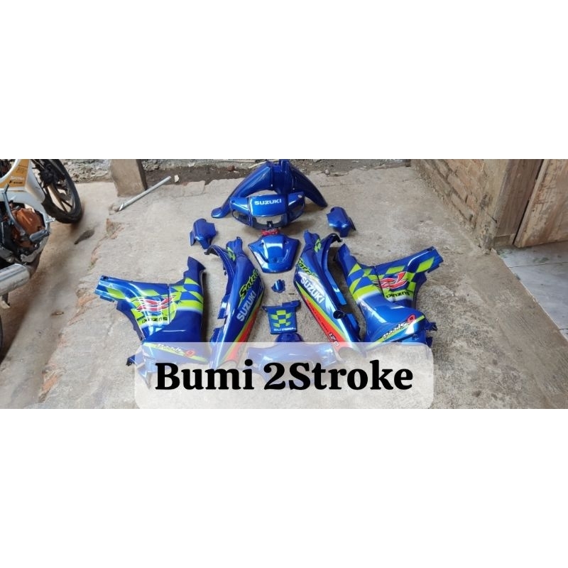 body bodi set satria lumba warna biru cover body fullsett satria lumba biru