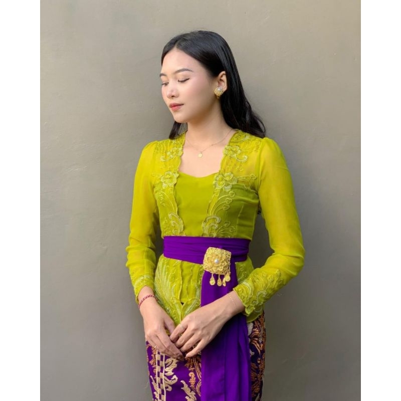 Kebaya Jadi Bordir Tangan Panjang Motif Merak Silver Terbaru || Kebaya Adat Bali Modern || Kebaya Ad