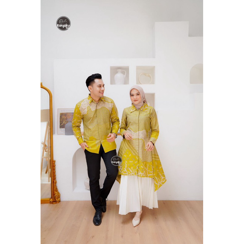 SET COUPLE LUNA TUNIK BATIK KUNING