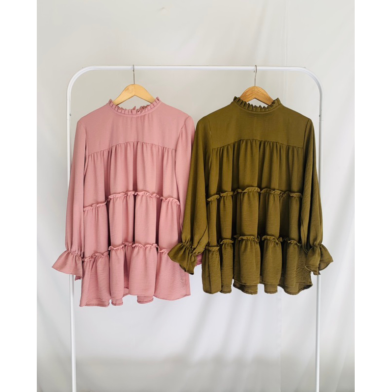 DAYA BLOUSE - blouse crinkle tunik rempel