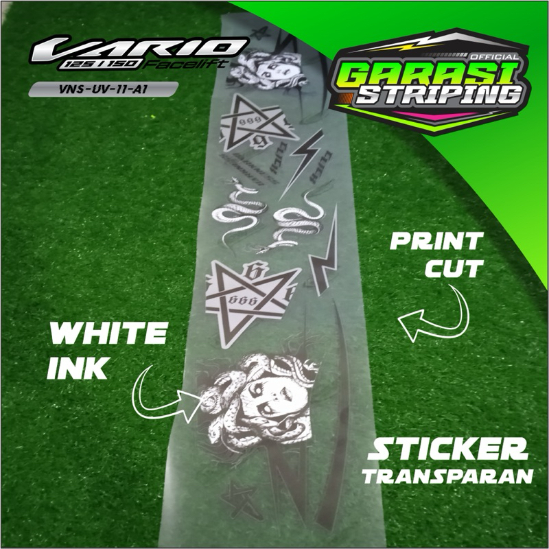 Striping UV Vario New 125 150 Transparan UV Motif Medusa  - Stiker Striping Vario New 125 150 Desain