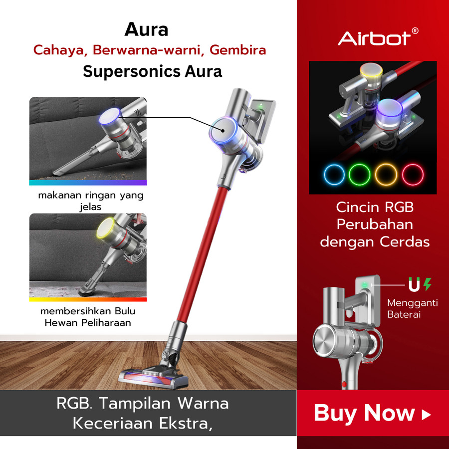 BEST Airbot Supersonics Cordless Vacuum Cleaner Penyedot Debu Tanpa Kabel - Supersonics3.0