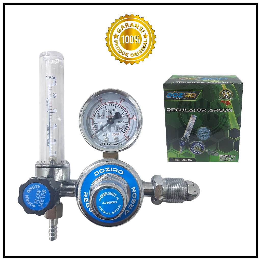 DOZIRO Regulator Argon / Regulator Gas Las Argon / Gas Argon Las Karbit Perlengkapan Las ORIGINAL