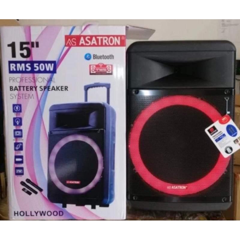 speaker portable ASATRON HOLLYWOOD 15inch WIRELLES BLUETOOTH