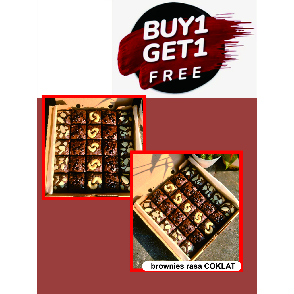

Fudgy Brownies coklat shiny crush BELI 1 GRATIS 1 , Ukuran 20 x 20 isi 25 potong