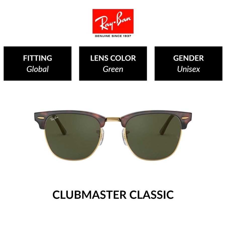 KACAMATA ORIGINAL RAYBAN CLUBMASTER TORTOISE RB3016 ORIGINAL