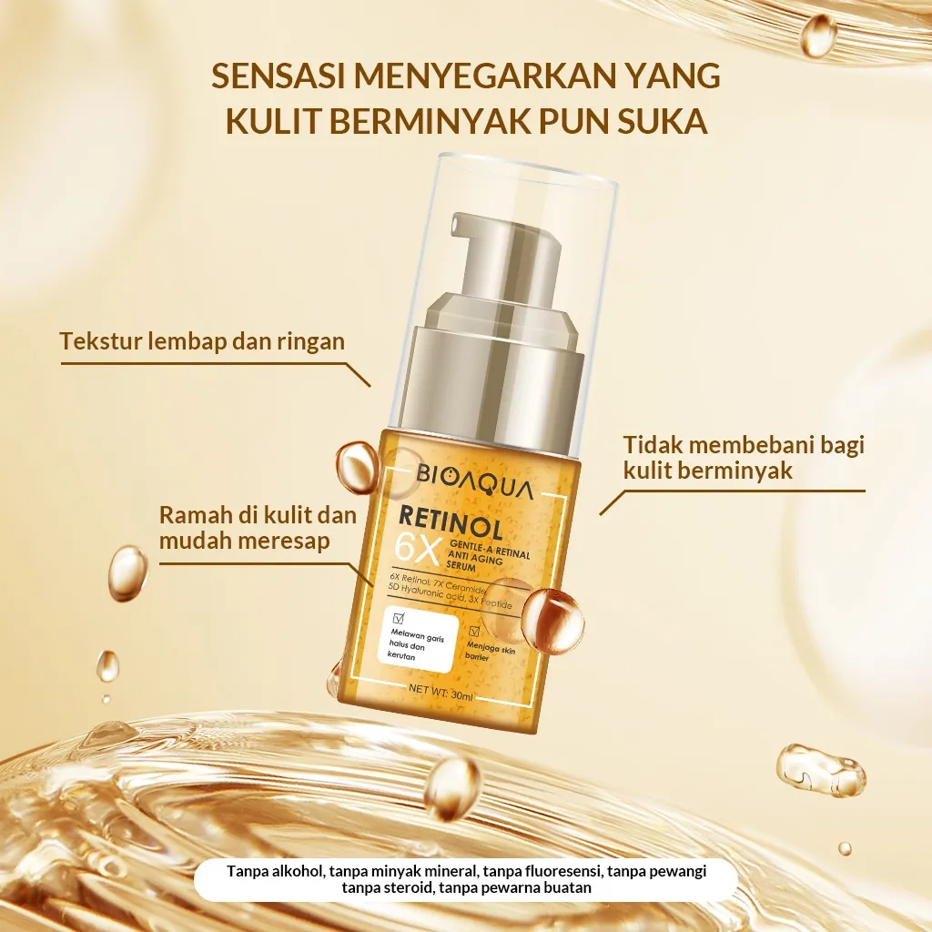 BIOAQUA 6X GENTLE-A RETINOL ANTI AGING SERUM 30ML
