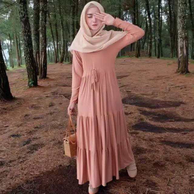 PAKET HEMAT 100RB DAPAT 3PCS GAMIS SUSUN PINGGANG SERUT BAHAN MOSCREP