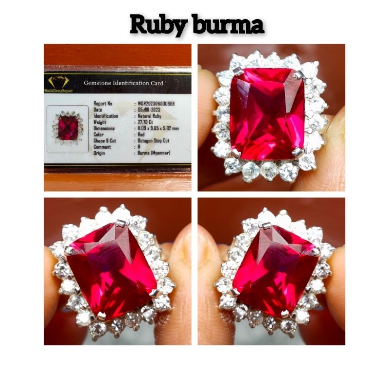 NATURAL CINCIN BATU PERMATA RUBY BURMA PIGEON BLOOD