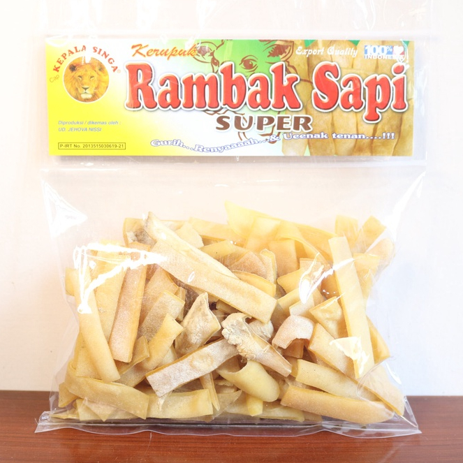 KERUPUK RAMBAK MENTAH RAMBAK SAPI KEPALA SINGA | CAMILAN OLEH OLEH SURABAYA SNACK MAKANAN RINGAN KRU