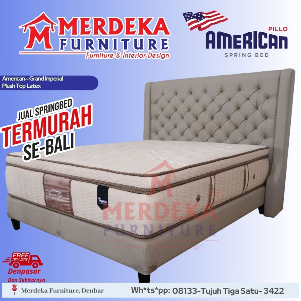 Kasur American ~ Grand Imperial Plustop Latex | Spring Bed 160x200|