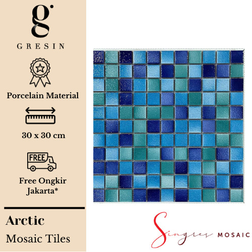 Arctic Square Singres Mosaic Tiles | Mosaic Keramik