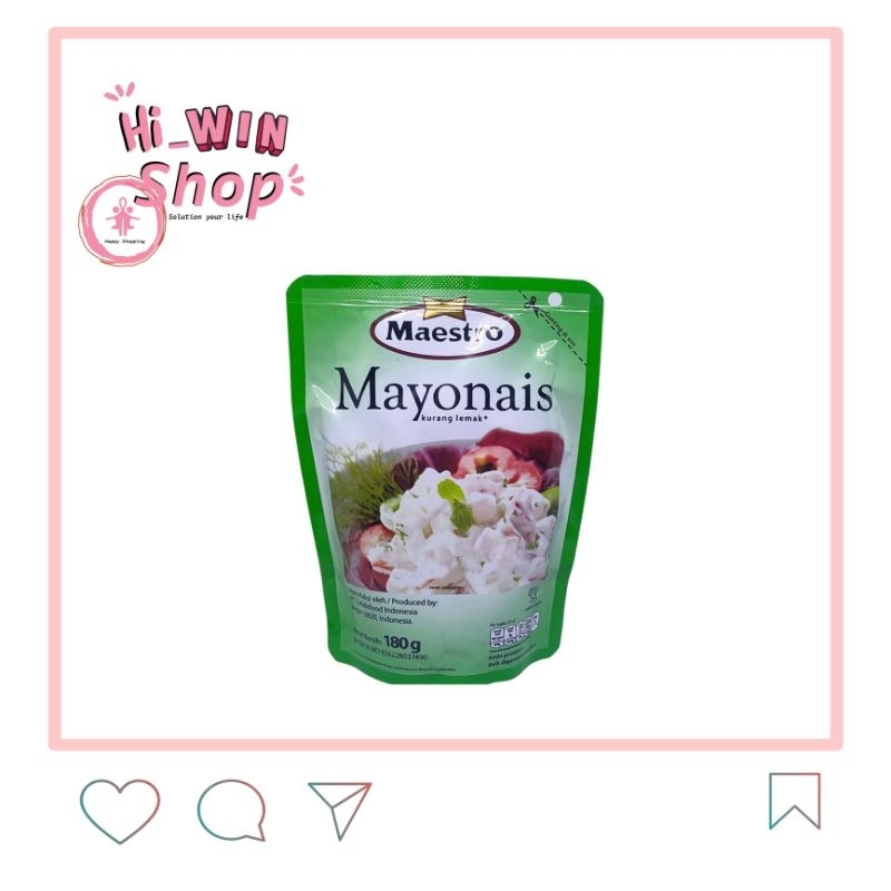 

Maestro Mayonais Sachet 180gr / Mayonais Salad Buah