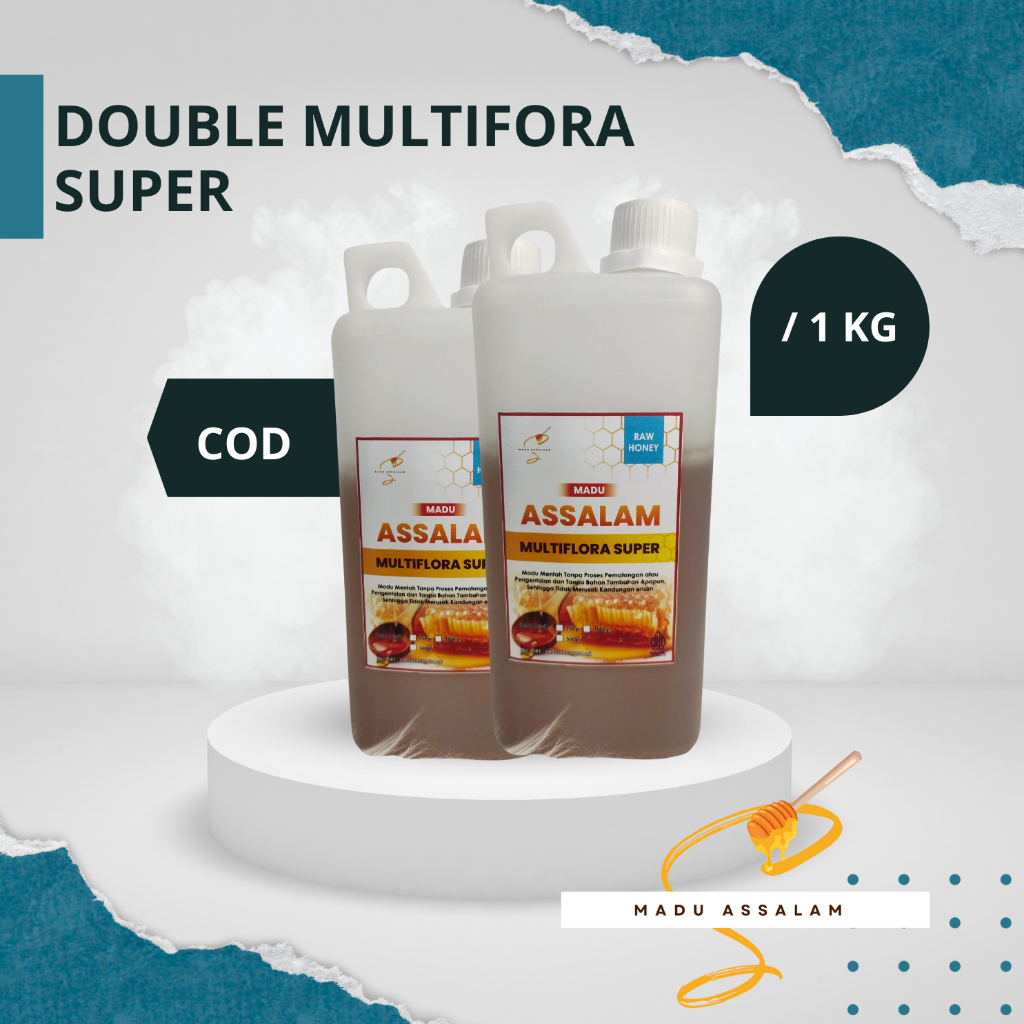 

Double Madu MULTIFORA SUPER 1 kg Raw Honey Herbal Syrup Madu Organik Tanpa Campuran dan Pengolahan Murni Madu Nektar Berbagai Jenis Bunga by Madu Assalam