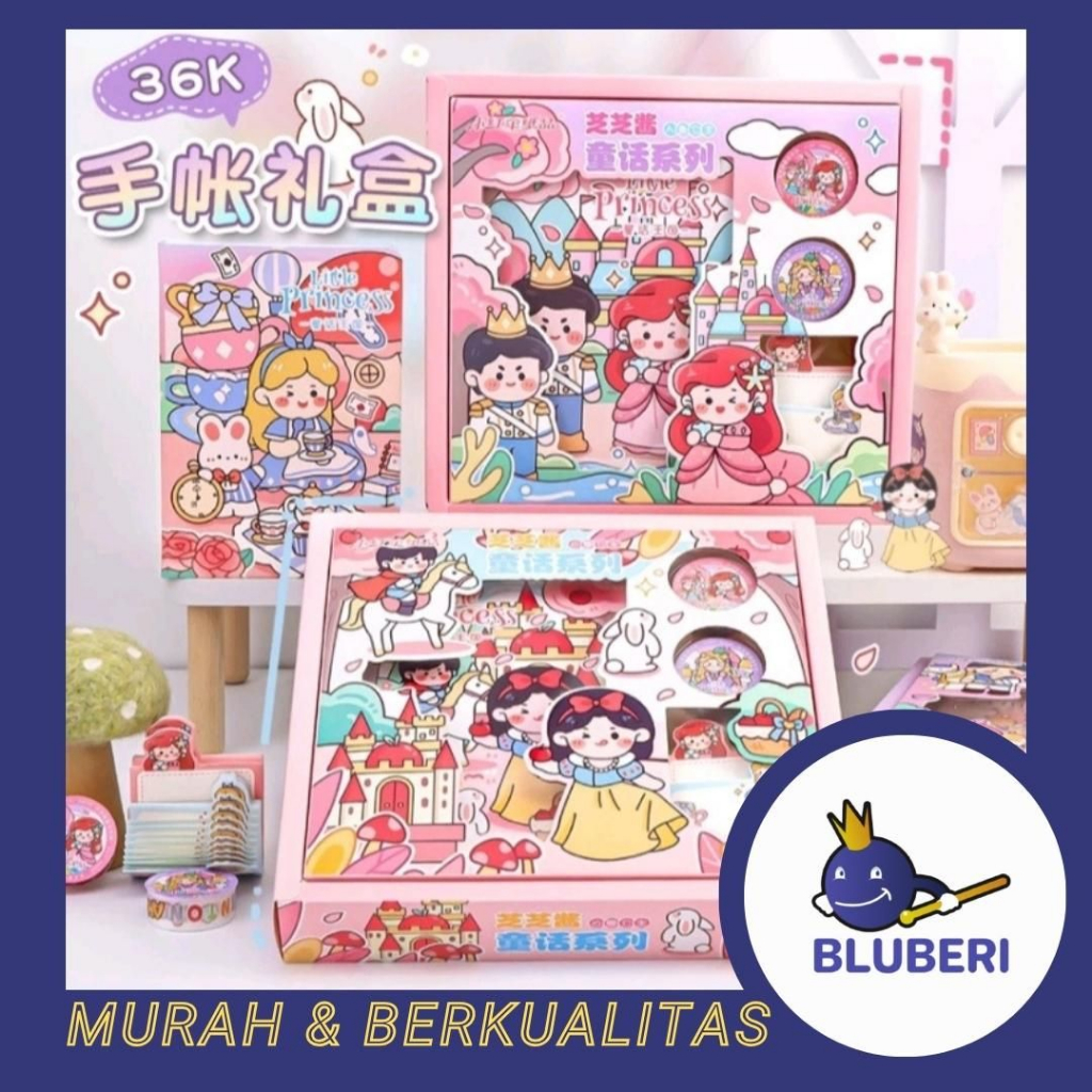 BLUBERI | NOTEBOOK SET MOTIF WASHI TAPE JURNAL SET BUKU TULIS NB41-891