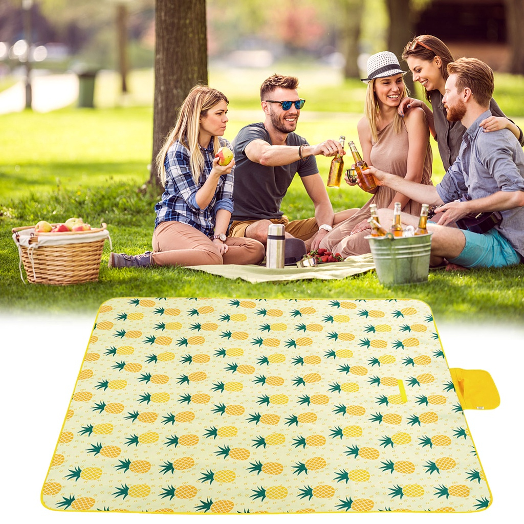 200*300Cm Tikar Piknik Portabel Karpet Piknik Tahan Air Luar Ruangan Tikar Pantai Berkemah Luar Ruangan Perjalanan-7