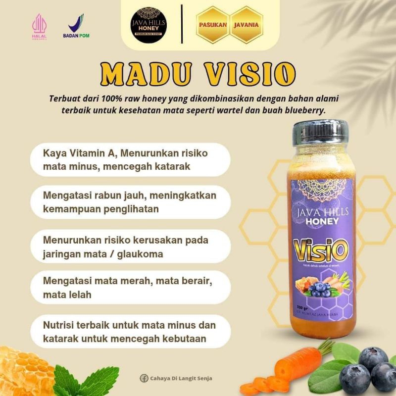 

Madu VISIO Madu kesehatan mata Javahills honey Madu PREMIUM