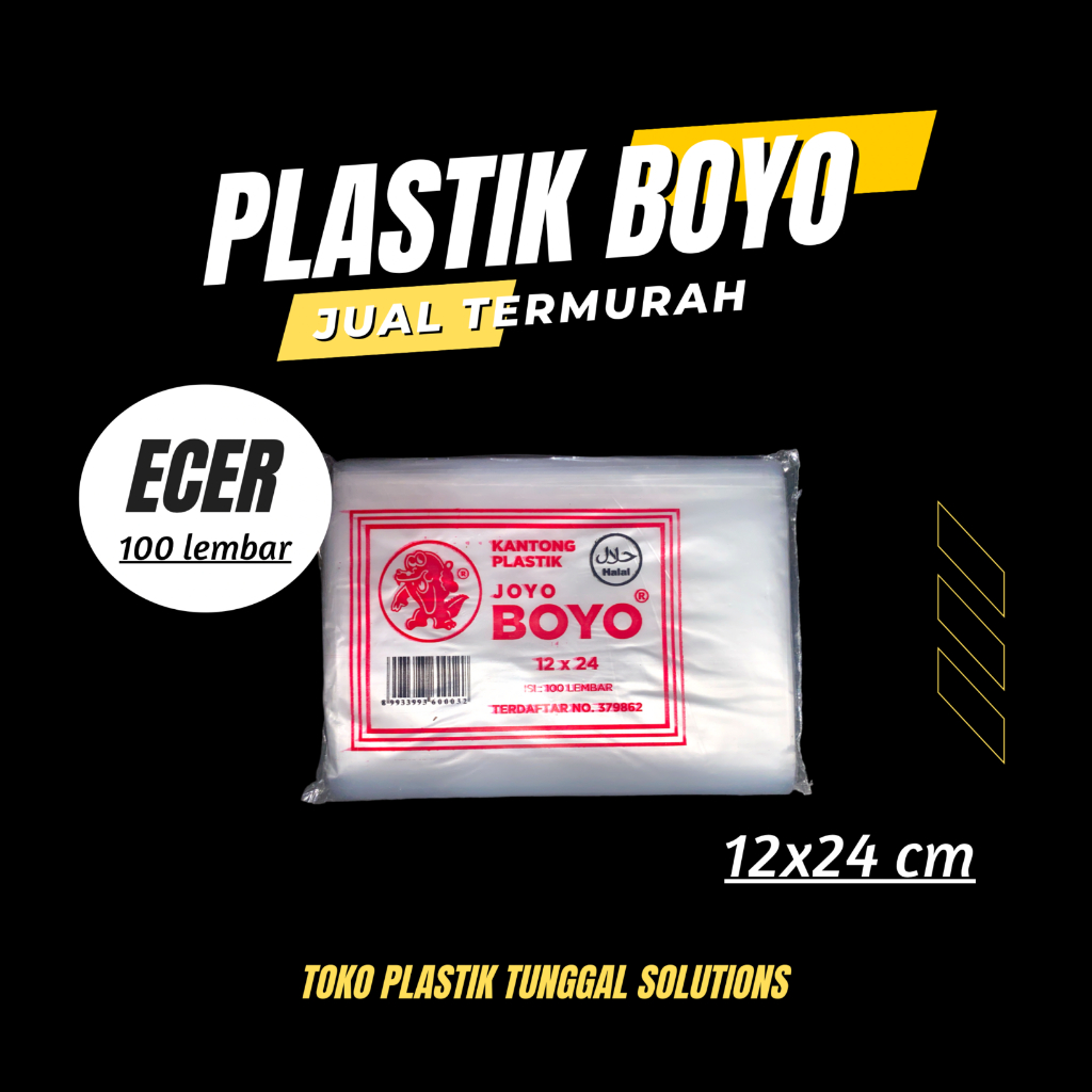 (ECER - 100 Lembar) Kantong Plastik Boyo 12x24 Plastik Joyo Boyo, plastik makanan, plastik jajan, pl