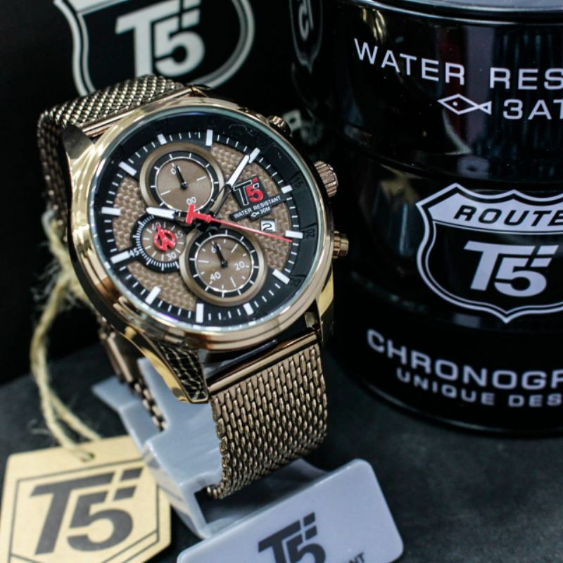 [SALE] TimelessCorp - Jam Tangan Pria Cowok T5 H 3721G Mesh Strap Original