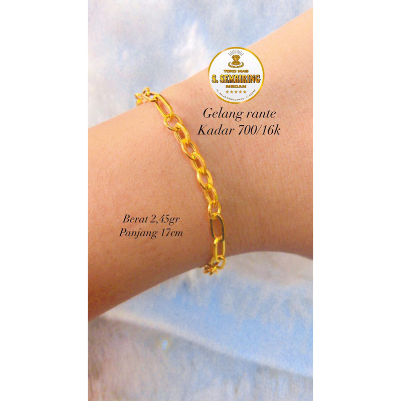 Gelang paperclip mas 22 surabaya