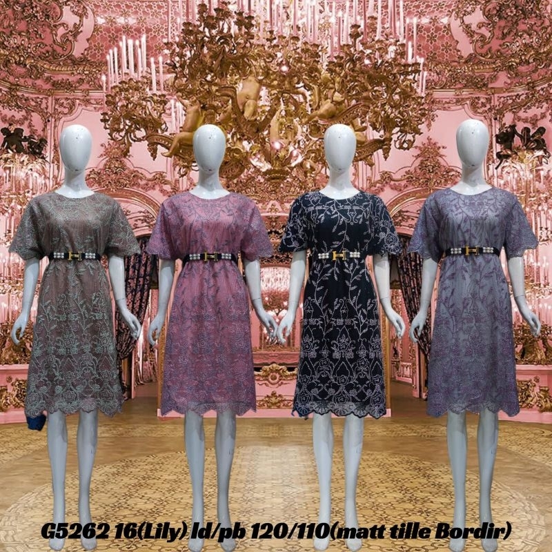 MESRA.ID MAYA DRESS BAHAN BROKAT TILE BORDIR 3D