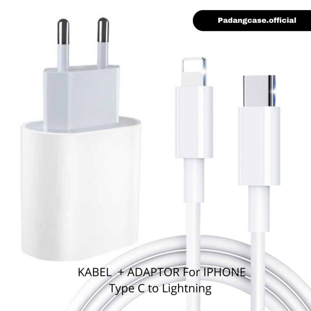 KABEL Type-C TO Lightning + ADAPTOR 20 W (1 PAKET) 20 W FAST CHARGING for Iphone