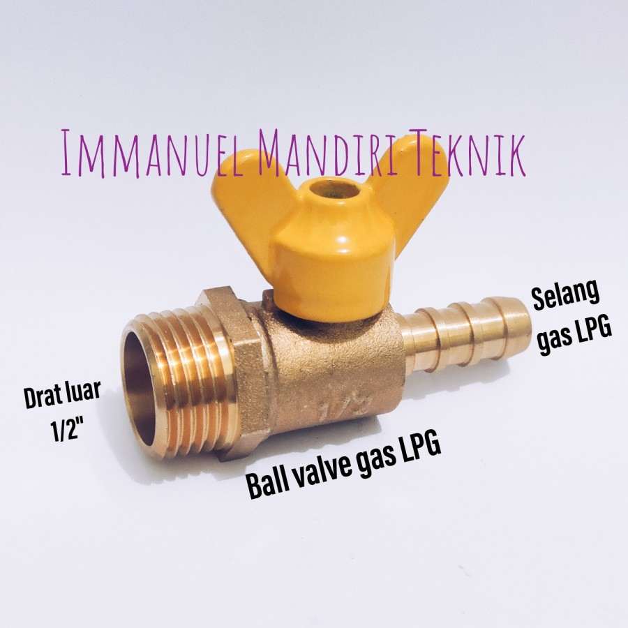 Ball valve gas LPG 1/2 drat luar / Stop kran gas LPG 1/2 heavy duty