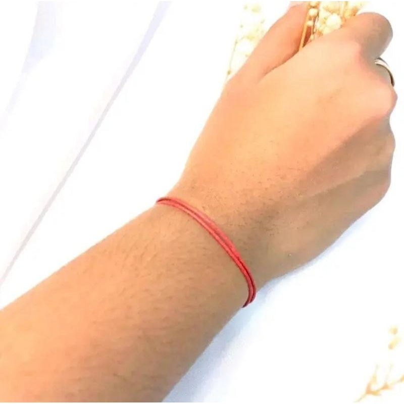 Gelang couple tali merah tipis
