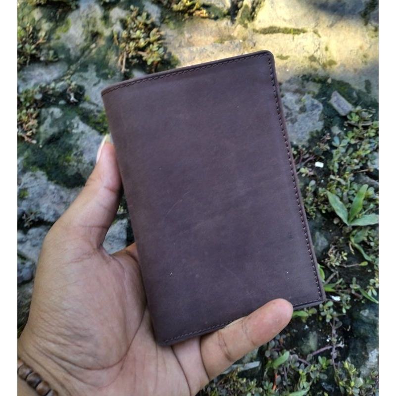 Dompet Pria Lipat 3/4 Yomi Kulit Sapi Asli Crazy horse