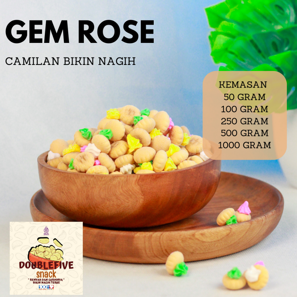 

Snack Makanan Ringan GemRose Kue Kancing Gurih 250 Gram