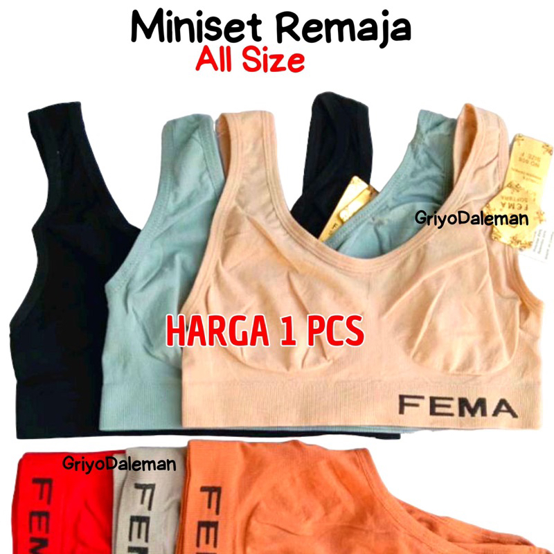 Miniset Bra Rajut Wanita Tanpa Busa Premium Fema Halus