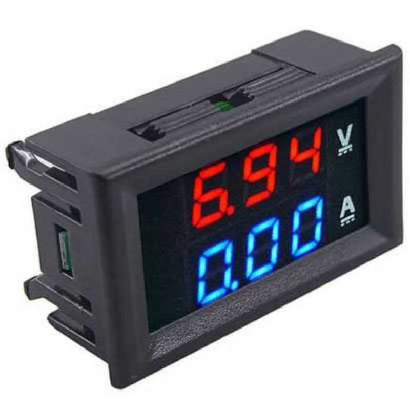 Alat Pengukur Volt Dan Arus Amper Listrik 5V-100V DC 10A - Voltmeter Ampere Meter LED Digital Ammete