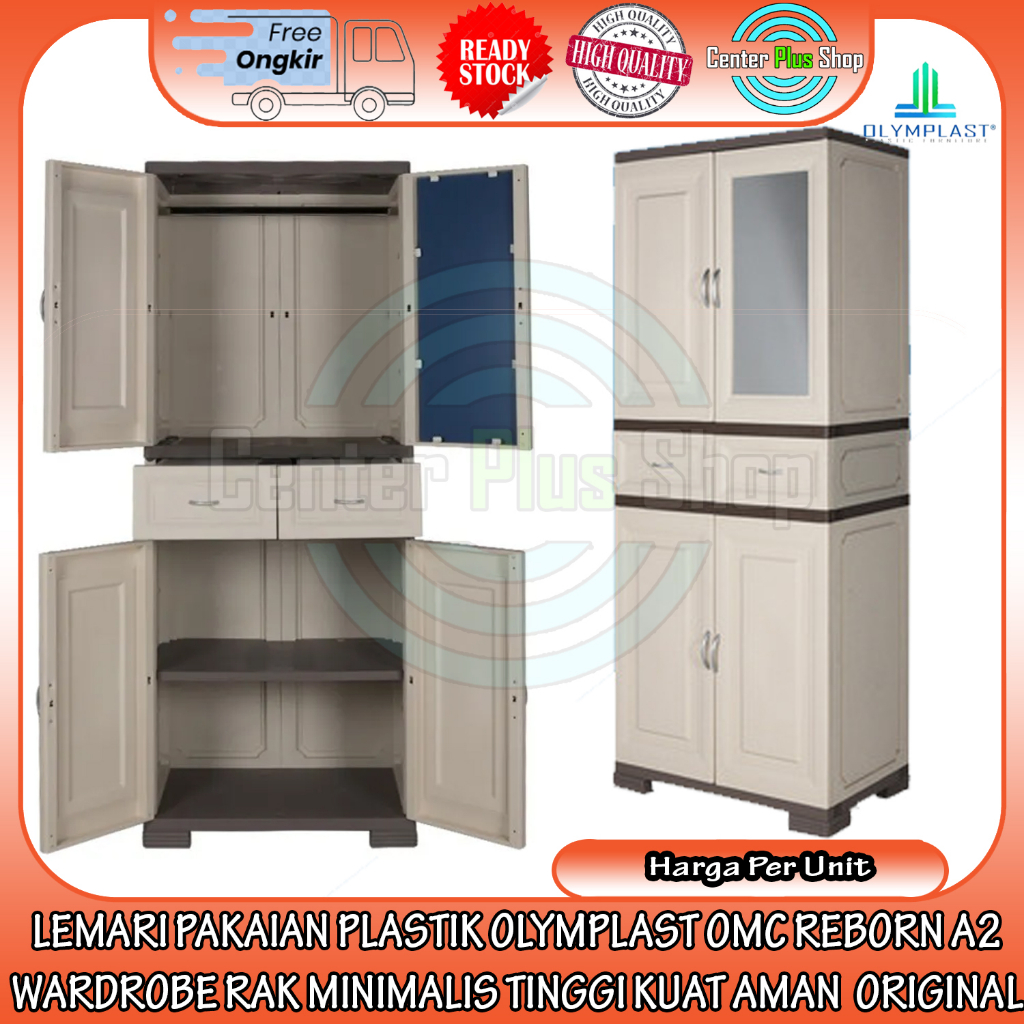 [KARGO] LEMARI PAKAIAN PLASTIK OLYMPLAST OMC REBORN A2 WARDROBE RAK BAJU TEMPAT PENYIMPANAN T SHIRT 