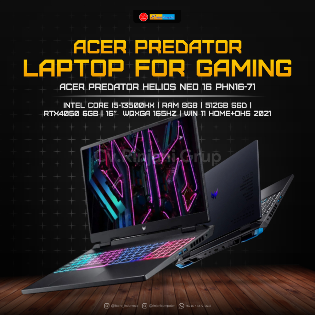 Laptop Acer Predator Helios Neo 16 (PHN16-71-72DN) | Core i7 RTX4060