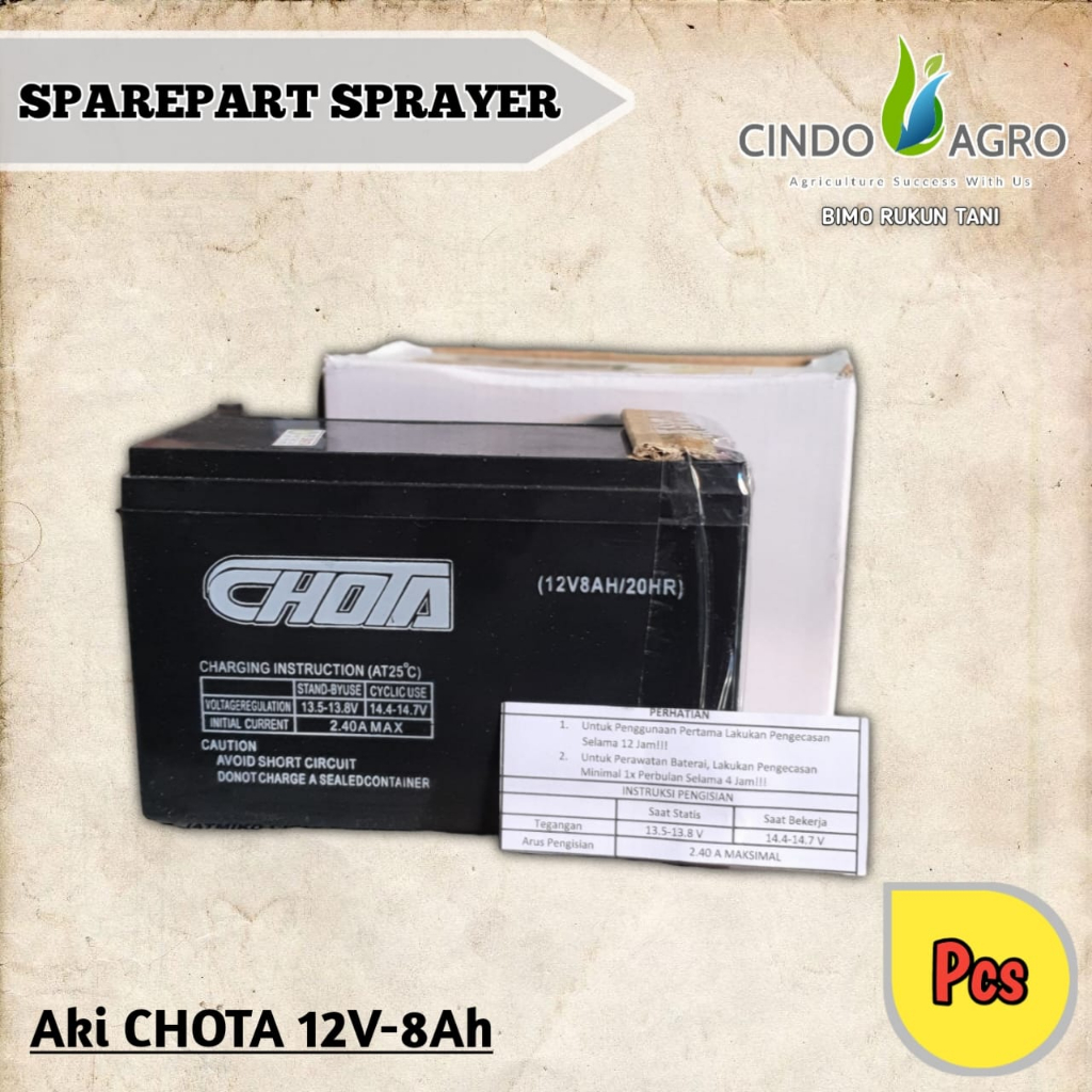 Baterai (Aki) CHOTA Sprayer Elektrik 12V - 8AH