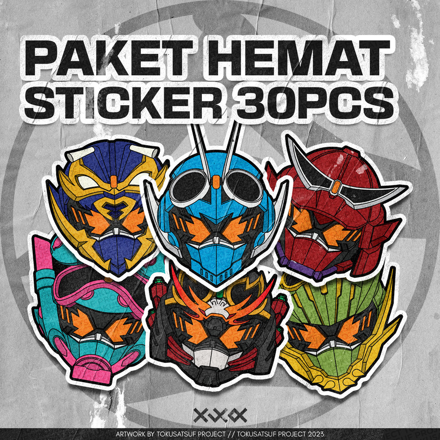 

Paket Hemat Stiker Tokusatsu Kamen Rider Ultraman Super sentai
