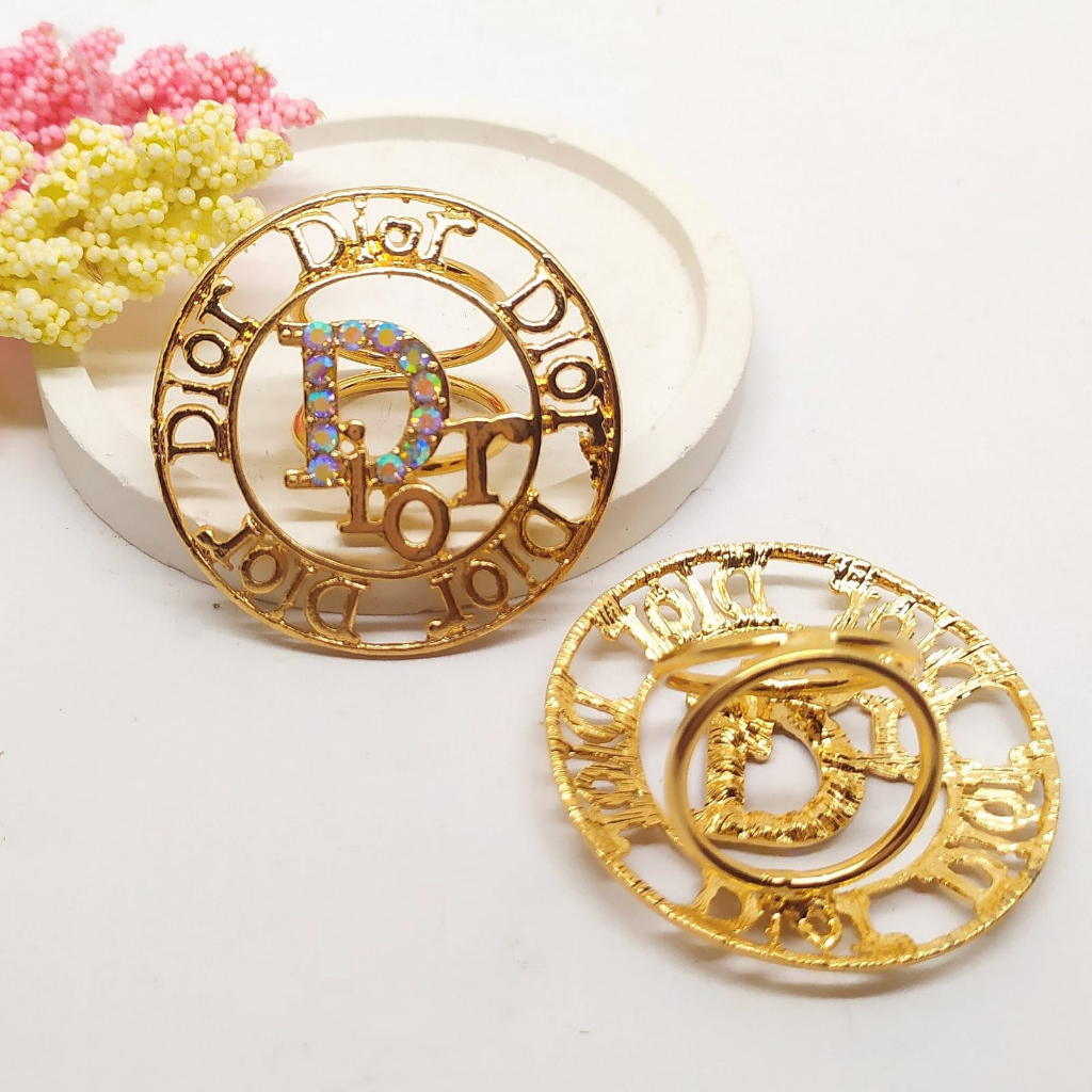 Termurah RING hijab /bros hijab/kolong jilbab/aksesoris hijab-Bulat DR Gold