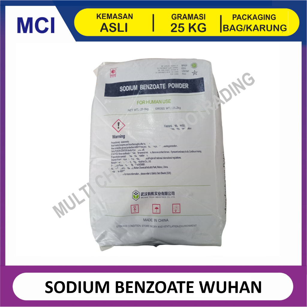 

SODIUM BENZOATE WUHAN CHINA PENGAWET FOOD GRADE BENZOAT - 1 BAG 25 KG