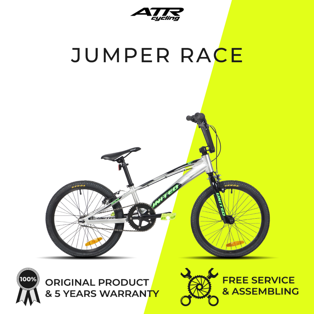 SEPEDA BMX AL 20-01SP UNITED JUMPER RACE (22) SLV-BK