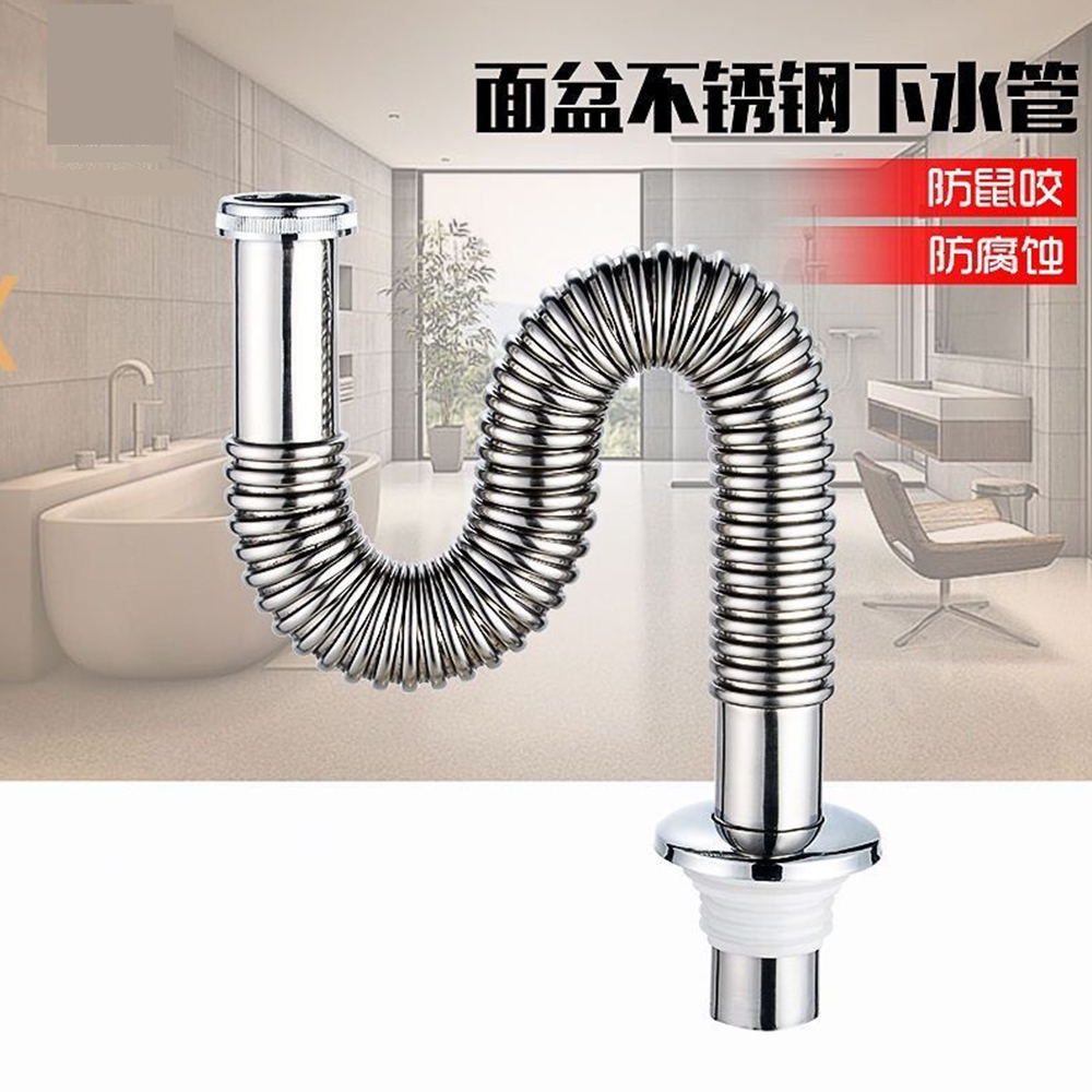 Selang Afur Wastafel Stainless Fleksibel Selang Stainless Pembuangan Wastafel