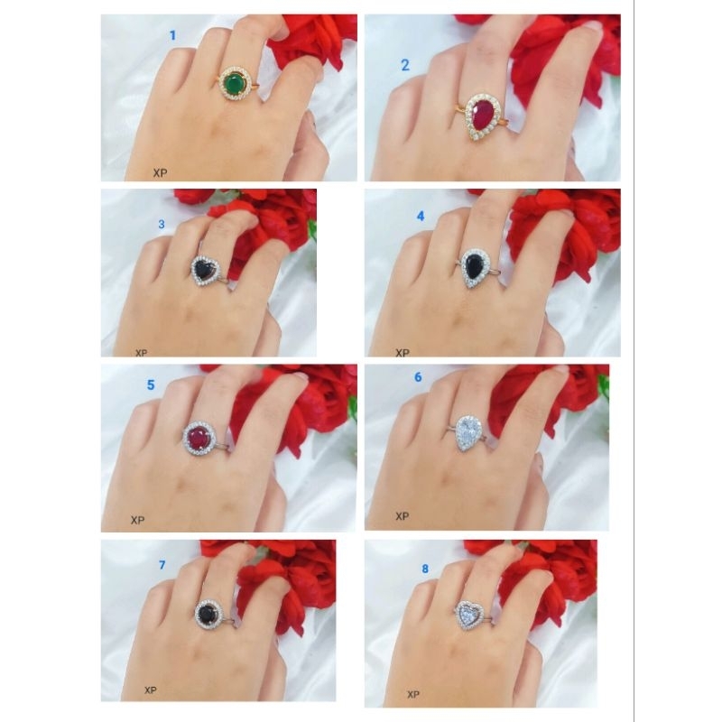 Cincin Xuping Cincin Wanita Cincin Permata Lapis Emas Gold