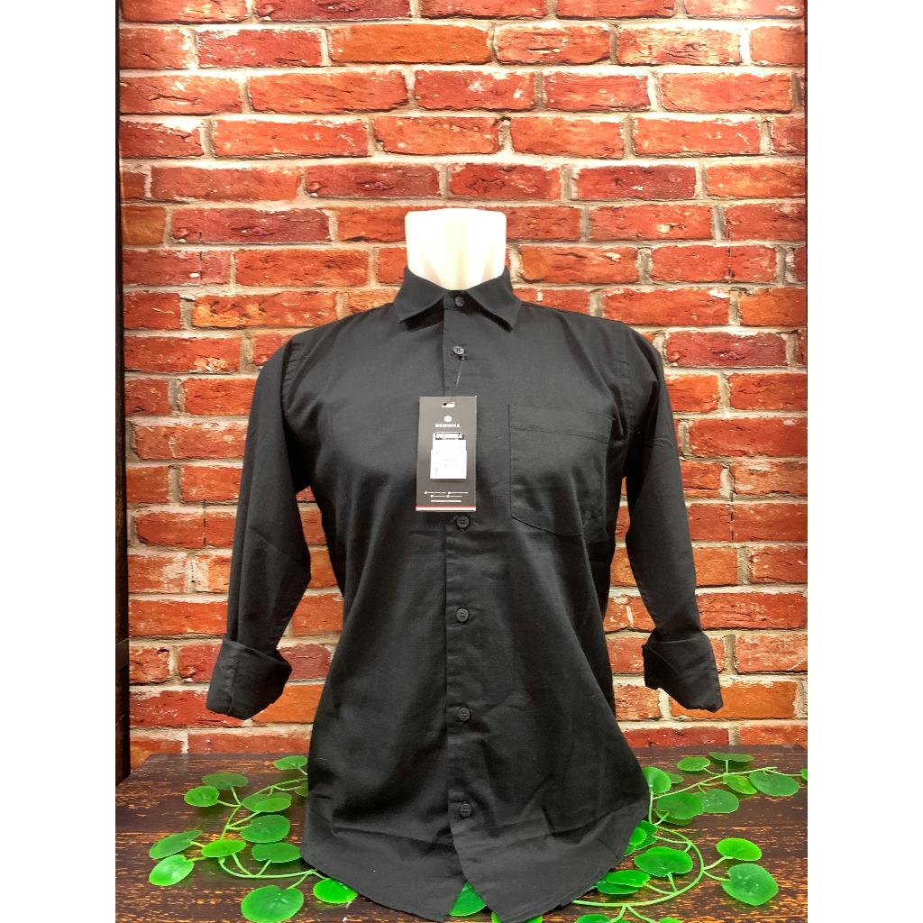 KEMEJA POLOS HITAM LENGAN PANJANG BENHILL