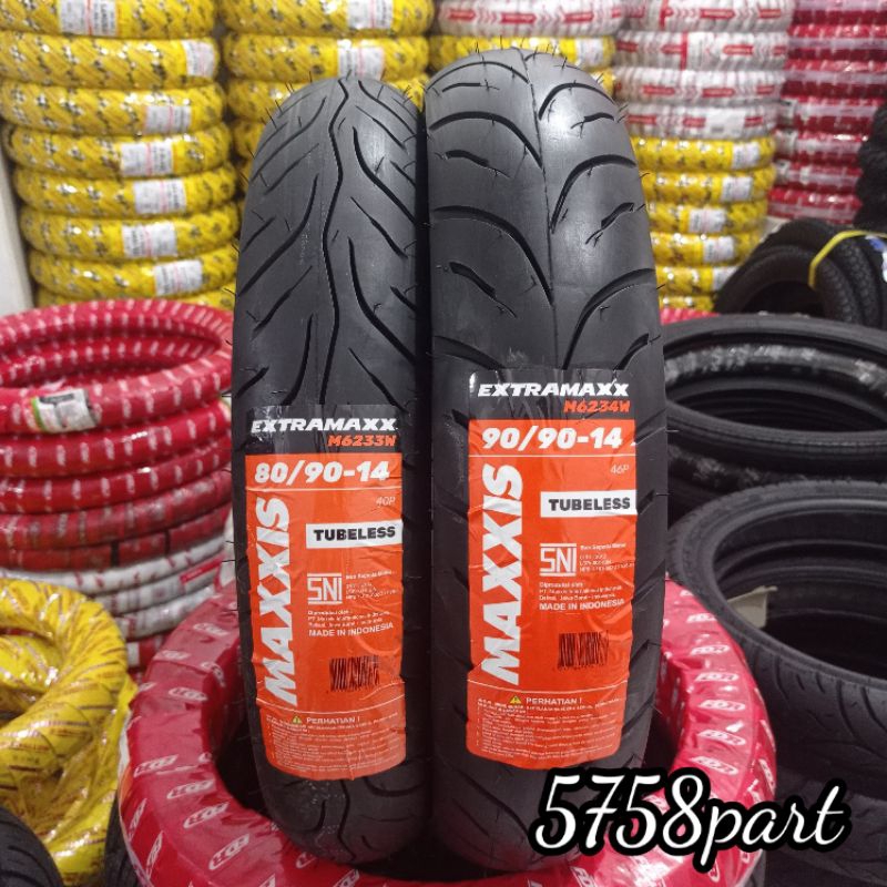 BAN MAXXIS EXTRAMAXX 80/90-14, 90/90-14 ORIGINAL ((free pentil))