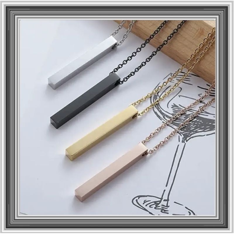 KALUNG TITANIUM RANTAI NORI LIONTIN BALOK ANTIKARAT PRIA DAN WANITA KALUNG LIONTIN PRIA