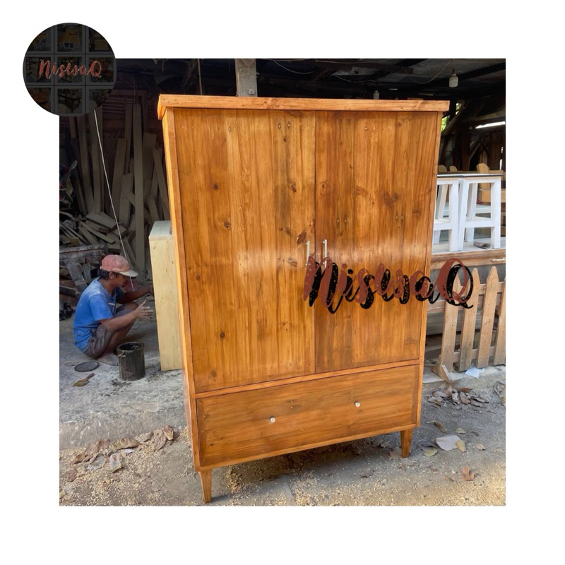 Lemari Baju | Lemari Minimalis | Lemari Pakaian Kayu Jati Belanda