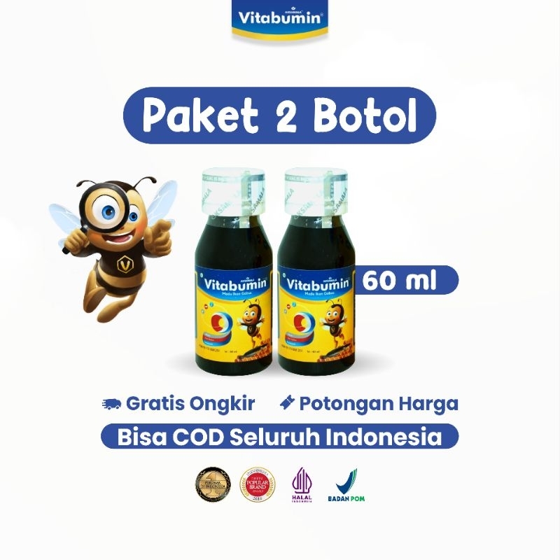 PAKET HEMAT VITABUMIN ORIGINAL 60ml - Madu Nafsu Makan Anak