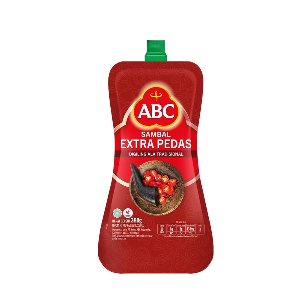 

ABC sambal extra pedas ukuran 380 grm
