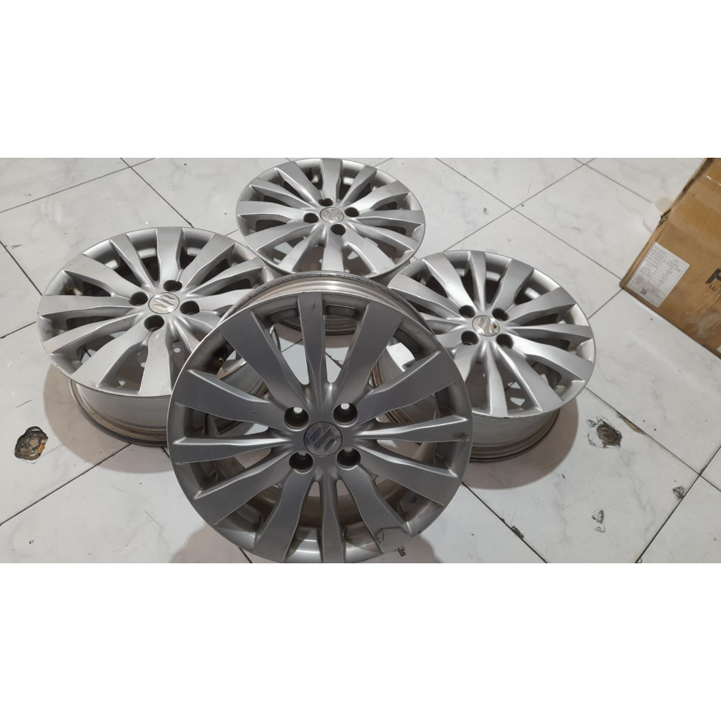 VELG MOBIL BEKAS STANDAR SWIFT RING16 X6 4X100 ET45 SILVER