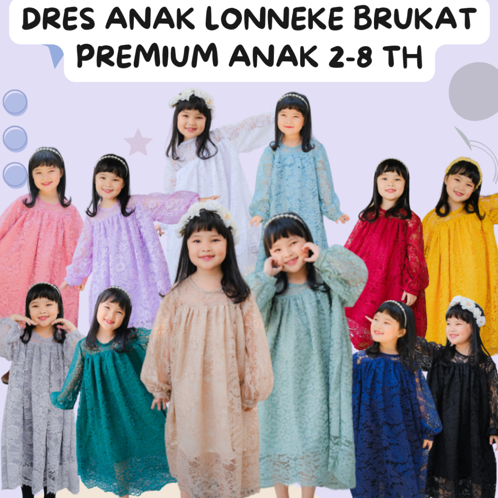 DRESS ANAK BRUKAT LONNEKE BAJU LENGAN PANJANG